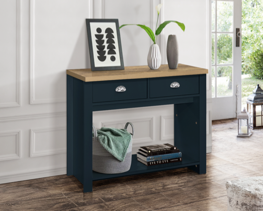 Harper 2 Drawer Console Table-Navy