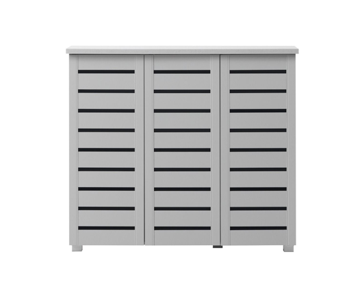 3 Door Shoe Cabinet-Grey