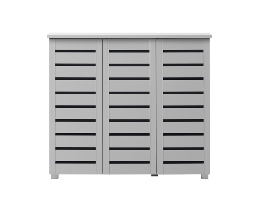 Tall 3 Door Shoe Cabinet-Grey