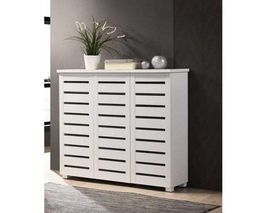3 Door Shoe Cabinet-White