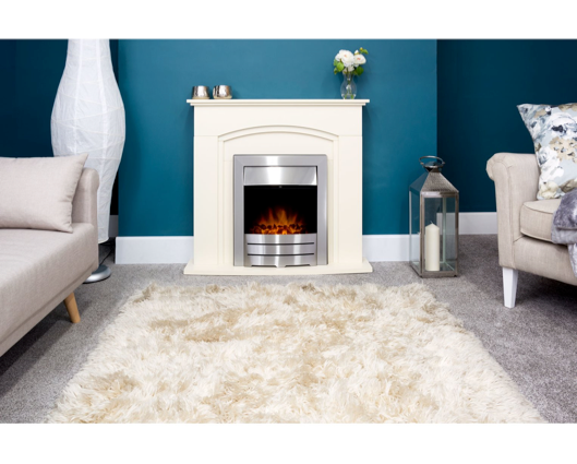 Violet Fireplace Suite in Cream, 39 Inch