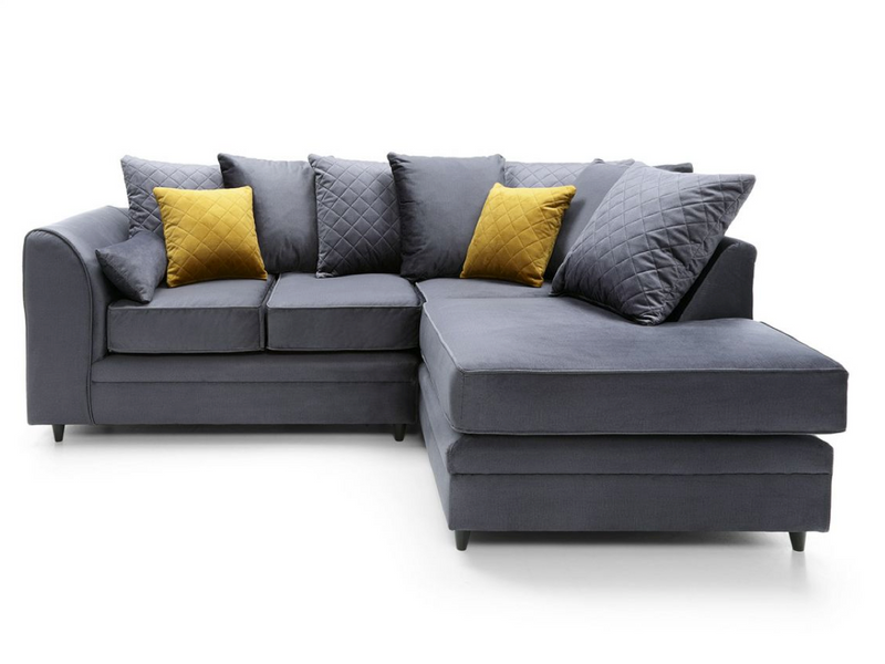 Chicago Right Hand Facing Corner Sofa - Dark Grey