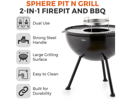 Tower Sphere Pit n Grill Charcoal BBQ