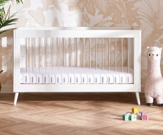 Maya Cot Bed - White with Acrylic
