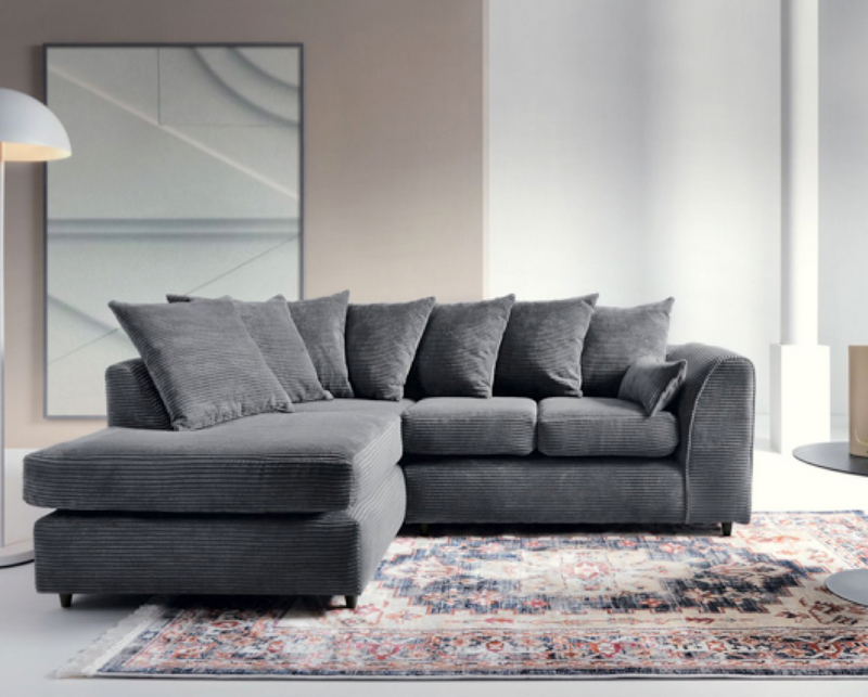 Tyler Left Hand Facing Corner Sofa - Grey