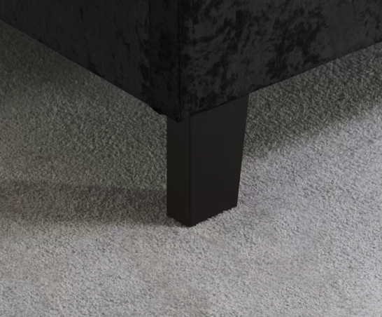 Berlin Small Double Bed - Black Crushed Velvet