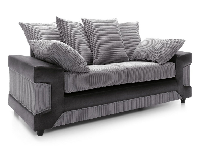 Dino 3 Seater Sofa - Black & Charcoal