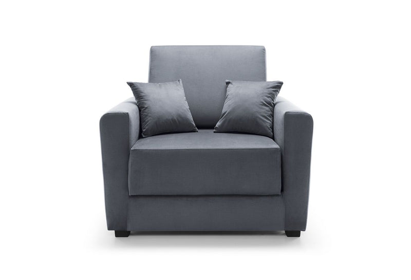 Olly Velvet Single Sofa Bed - Dark Grey