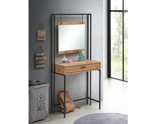 Zahra Dressing Table with Mirror-Oak