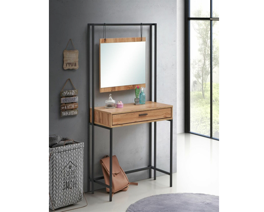 Zulu Dressing Table with Mirror-Oak