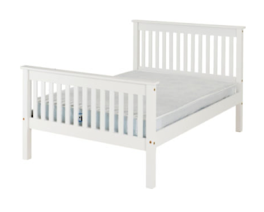 Matteo 5' Bed High Foot End - White
