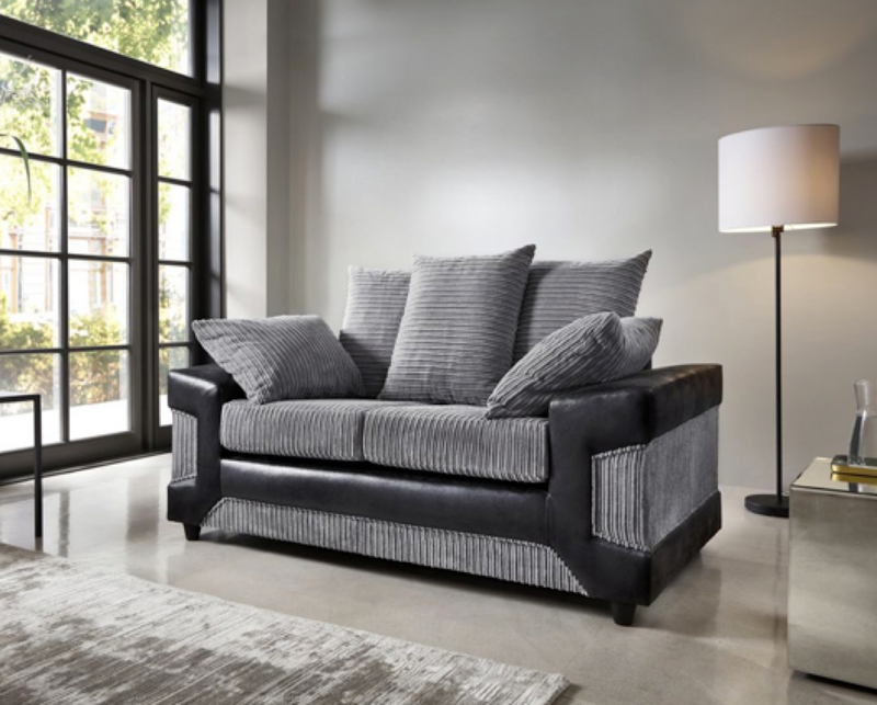 Dulcie 2 Seater Sofa - Black & Charcoal