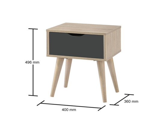 Culton Black & White 1 Drawer Lamp Table