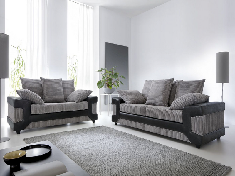 Dulcie 2 Seater Sofa - Black & Charcoal