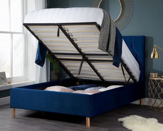 Luxton Small Double Ottoman Bed-Blue