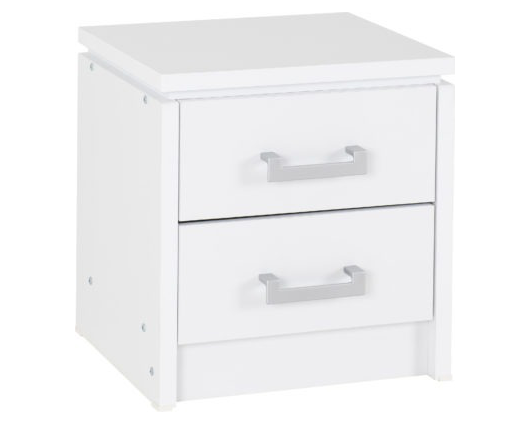 Cordell 2 Drawer Bedside Chest - White