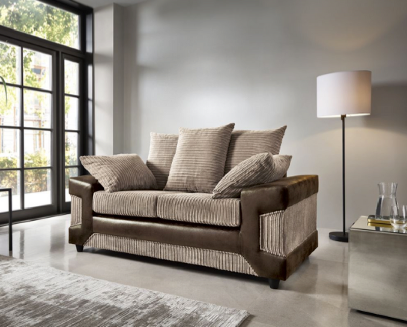 Dulcie 2 Seater Sofa - Brown & Beige