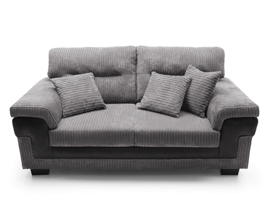 Sofia 3 Seater Sofa - Black & Grey