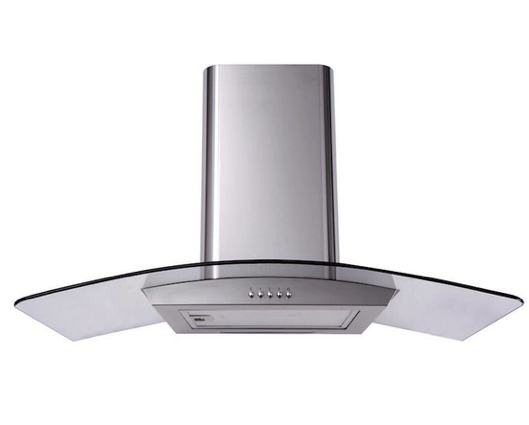 SIA CGH110SS 110cm Curved Glass Cooker Hood Extractor Fan Stainless Steel