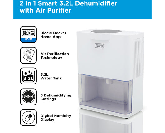 BLACK + DECKER Smart Dehumidifier & Air