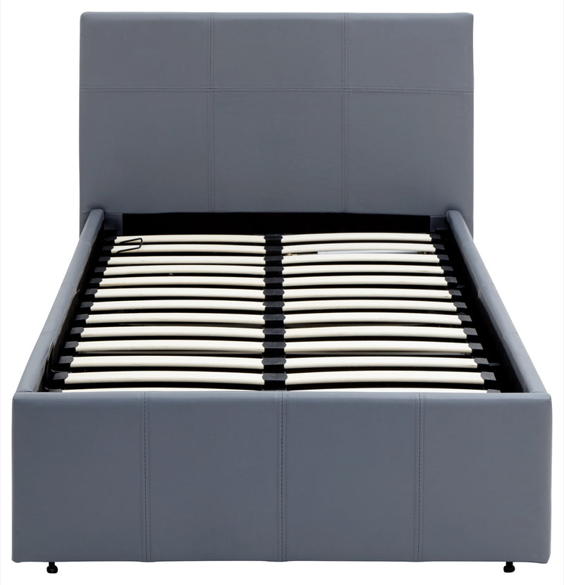 Serena Single Side Lift Ottoman Bed-Grey PU