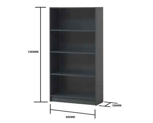 Traditional Tall Bookcase-Dark Grey