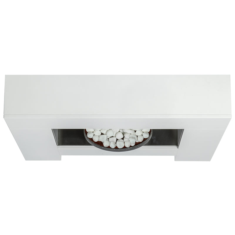 Adam Cubist Electric Fireplace Suite in White, 36 Inch
