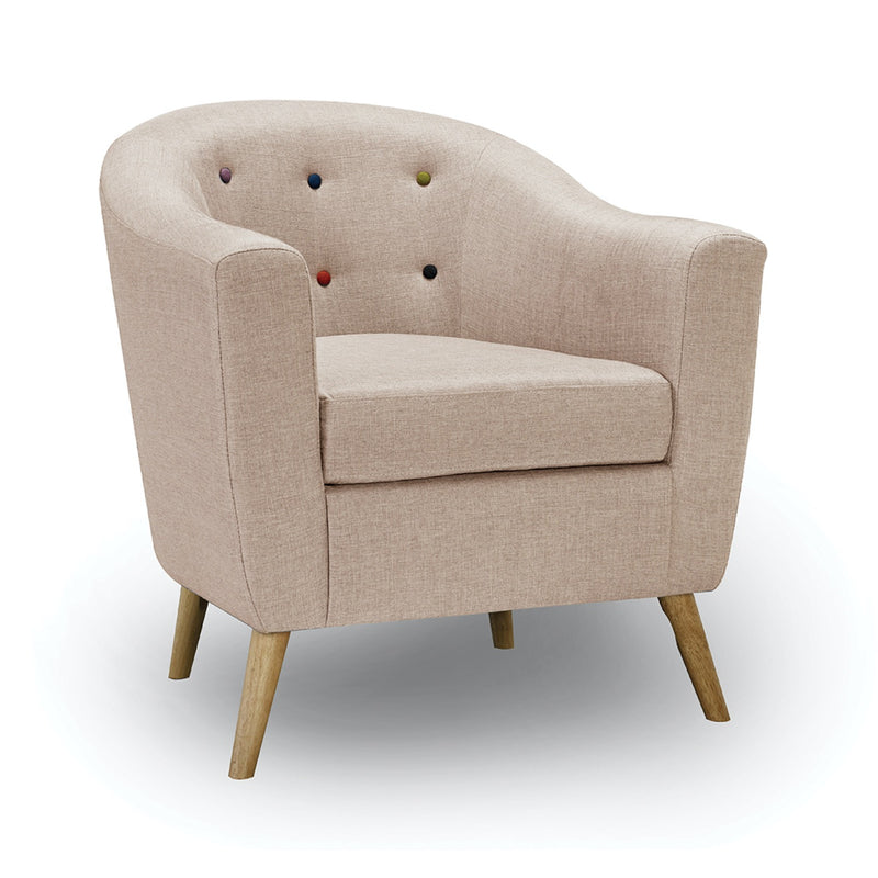 Harkan Chair With Buttons Beige