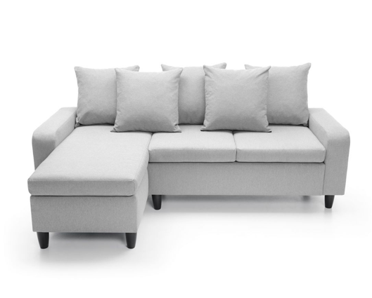 Napoli Left Hand Facing Corner Sofa - Light Grey