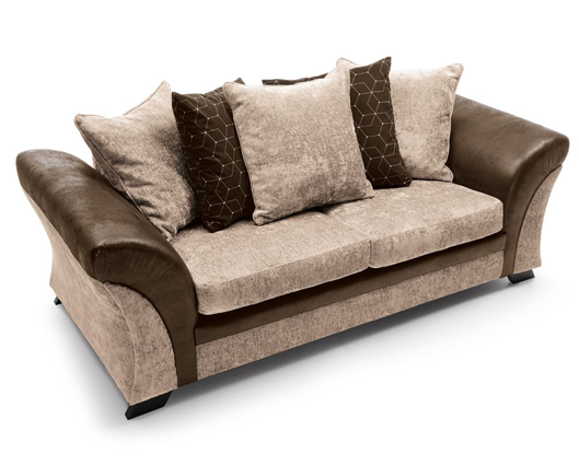 Francisco 3 Seater Sofa - Brown & Beige