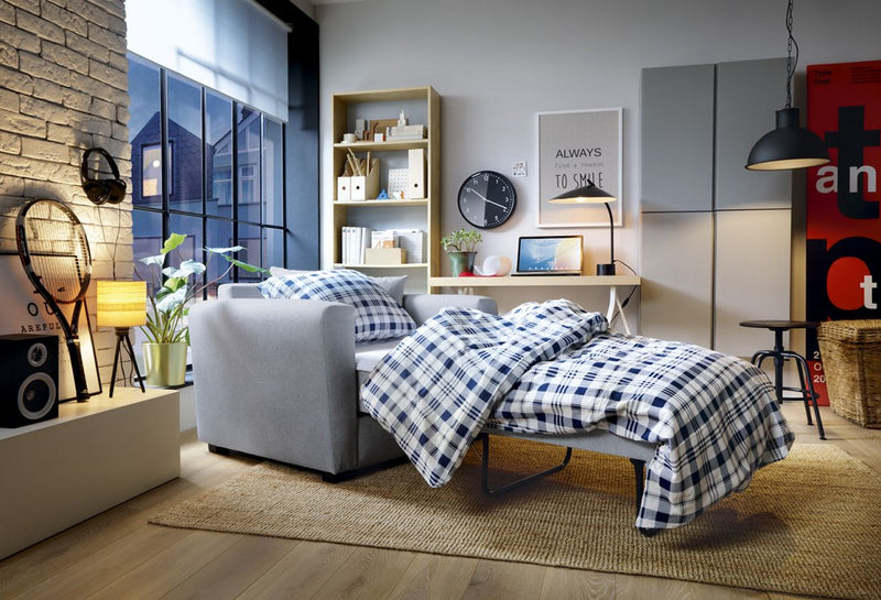 Olly Velvet Single Sofa Bed - Light Grey