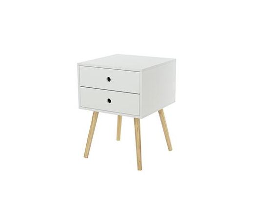 Scandia 2 Drawer Bedside Cabinet-White