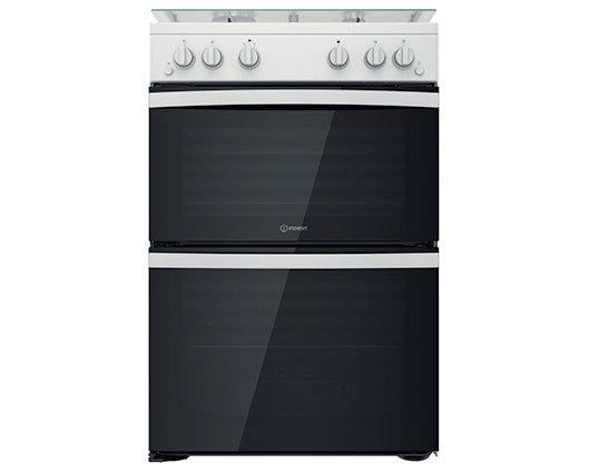 Indesit ID67G0MCW/UK 60cm Twin Cavity Gas Cooker