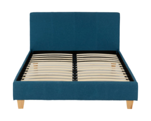 Pearce Double Bed - Petrol Blue Fabric