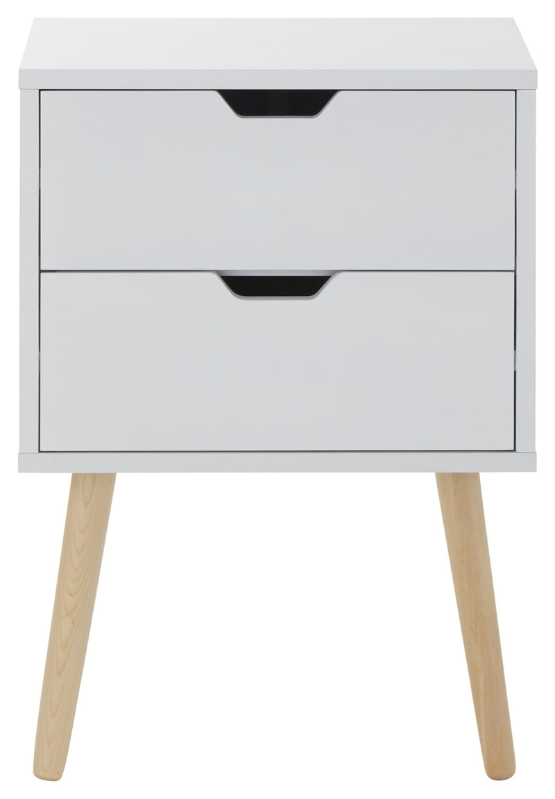 Nessi Bedside Table-White