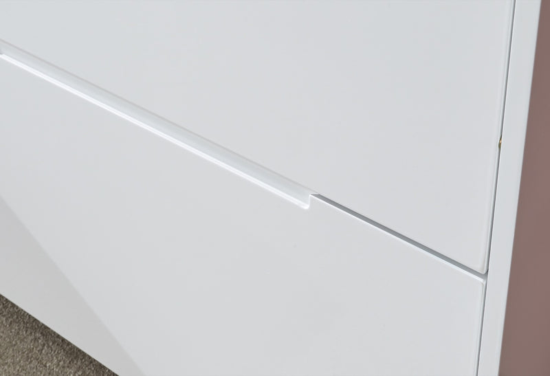 Slim High Gloss 2 Tier Shoe Cabinet-White