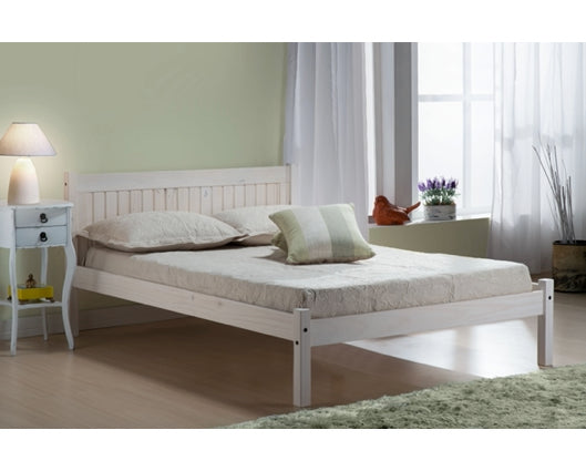 Rea Double Bed-White Washed