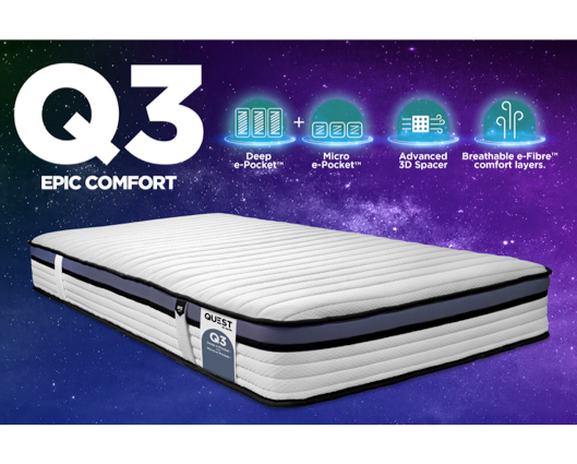 Q3 Epic Comfort deep e-Pocket with Micro e-Pocket Mattress- Single
