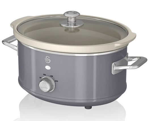 Swan 3.5L Slow Cooker Retro Grey