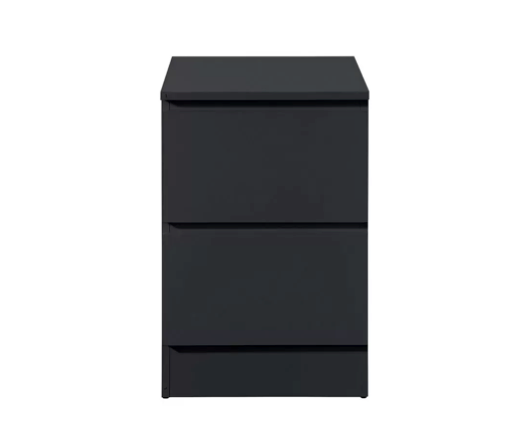 Oslo 2 Drawer Bedside- Black
