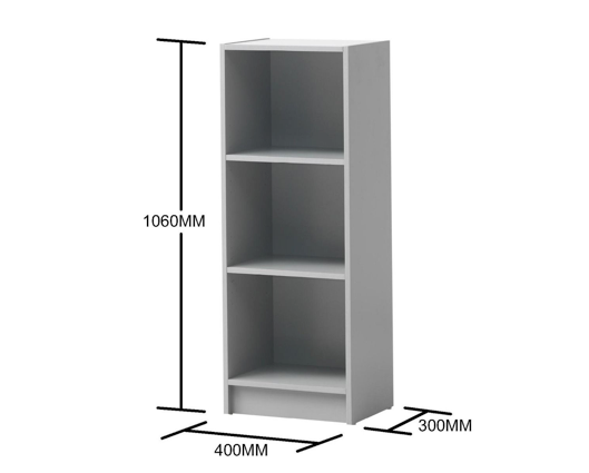 Traditional Medium Narrow Bookcase-Grey